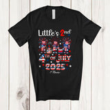 MacnyStore - Personalized Little's 2nd 4th of July 2025; Joyful Birthday Three Firecracker; Custom Name Patriotic T-Shirt