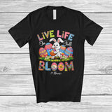 MacnyStore - Personalized Live Life In Full Bloom; Adorable Easter Custom Name Bunny Hunting Eggs; Family T-Shirt
