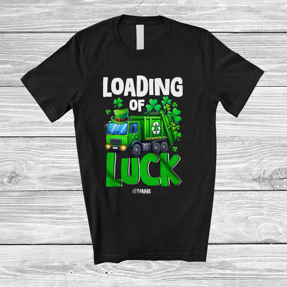 MacnyStore - Personalized Loading Of Luck; Fantastic St. Patrick's Day Custom Name Garbage Driver; Shamrock T-Shirt