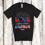 MacnyStore - Personalized Love Being Called Stepmom; Cheerful 4th Of July Sunflower; Custom Name Patriotic T-Shirt