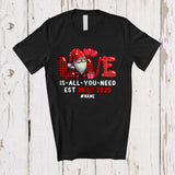 MacnyStore - Personalized Love Is All You Need 2025; Joyful Valentine Custom Name Gnomes; Leopard Plaid T-Shirt