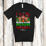 MacnyStore - Personalized Love My 2nd Grade Reindeers; Lovely Christmas Custom Name Teacher Three Reindeer T-Shirt