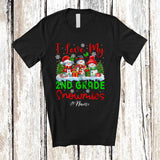 MacnyStore - Personalized Love My 2nd Grade Snowmies; Lovely Christmas Custom Name Teacher Three Snowman T-Shirt