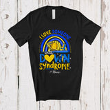 MacnyStore - Personalized Love Someone With Down Syndrome; Lovely Rainbow; Custom Name Softball Player T-Shirt