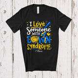 MacnyStore - Personalized Love Someone With Down Syndrome; Lovely Ribbon; Custom Name Softball Player T-Shirt