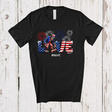 MacnyStore - Personalized Love; Adorable 4th Of July USA Flag Custom Name Bigfoot Lover; Family Group T-Shirt