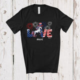 MacnyStore - Personalized Love; Adorable 4th Of July USA Flag Custom Name Unicorn Lover; Family Group T-Shirt