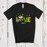 MacnyStore - Personalized Love; Adorable St Patrick's Day Custom Name Axolotl Holding Shamrock; Family T-Shirt