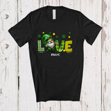 MacnyStore - Personalized Love; Adorable St Patrick's Day Custom Name Gnome Holding Shamrock; Family T-Shirt