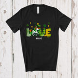 MacnyStore - Personalized Love; Adorable St Patrick's Day Custom Name Unicorn Holding Shamrock; Family T-Shirt