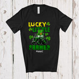 MacnyStore - Personalized Lucky Little Farmer; Lovely St. Patrick's Day Custom Name Farmer Leprechaun Tractor T-Shirt