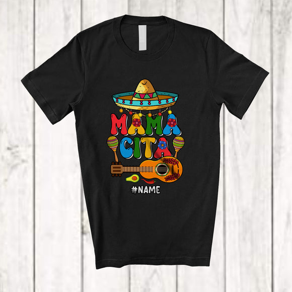 MacnyStore - Personalized Mamacita; Lovely Cinco De Mayo Mother's Day Mexican Sombrero Guitar Mom; Family T-Shirt