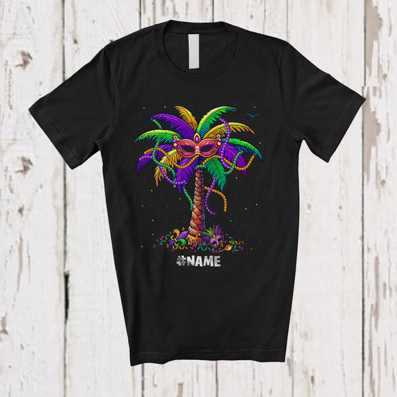 MacnyStore - Personalized Mardi Gras Beads Palm Tree; Amazing Mardi Gras Custom Name Hawaiian; Parades T-Shirt
