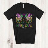 MacnyStore - Personalized Mardi Gras; Humorous Skeleton Hands Beads Bra Fake; Custom Name Parades T-Shirt