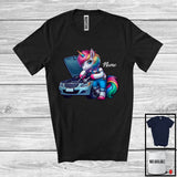 MacnyStore - Personalized Mechanic Unicorn; Adorable Custom Name Mechanic; Worker Unicorn Careers T-Shirt