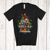 MacnyStore - Personalized Mele Kalikimaka; Joyful Christmas Tree Custom Name Hawaiian; Flowers Family T-Shirt