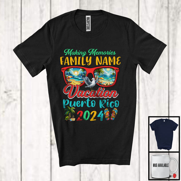MacnyStore - Personalized Memories Vacation Puerto Rico 2024, Joyful Summer Custom Family Name, Beach Lover T-Shirt