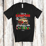 MacnyStore - Personalized Merry Camping Christmas; Amusing X-mas Custom Name Santa Camping; Snowing Family T-Shirt