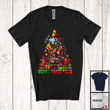 MacnyStore - Personalized Merry Christmas; Fantastic Custom Name Firefighter Tools X-mas Tree Lights T-Shirt