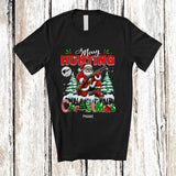 MacnyStore - Personalized Merry Hunting Christmas; Amusing X-mas Custom Name Santa Hunting; Snowing Family T-Shirt