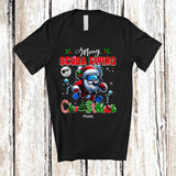 MacnyStore - Personalized Merry Scuba Diving Christmas; Amusing X-mas Custom Name Santa Snowing Family T-Shirt