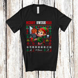 MacnyStore - Personalized Merry Swishmas; Amusing Christmas Elf Playing Basketball Player; Sweater Sport T-Shirt