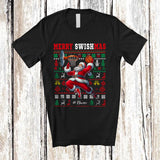 MacnyStore - Personalized Merry Swishmas; Amusing Christmas Santa Playing Basketball Player; Sweater Sport T-Shirt