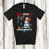 MacnyStore - Personalized Merry Swishmas; Amusing Christmas Snowman Playing Basketball Player; Sport Team T-Shirt