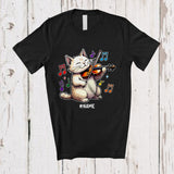 MacnyStore - Personalized Mewsician; Lovely Custom Name Cat Playing Violin Player; Musician Musical Instruments T-Shirt