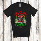 MacnyStore - Personalized Mom Crew; Wonderful Christmas Red Plaid Reindeer; Custom Name Family T-Shirt