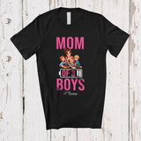 MacnyStore - Personalized Mom Of 3 Boys; Humorous Mother's Day Out of Battery Mom; Custom Name Family T-Shirt