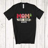 MacnyStore - Personalized Mom2 Est 2025; Amusing Mother's Day Mom Of Two Math; Custom Name Family T-Shirt