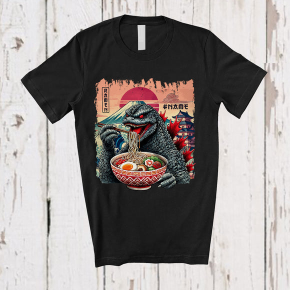 MacnyStore - Personalized Monster Eating Ramen; Humorous Custom Name Japanese Monster; Food Lover T-Shirt