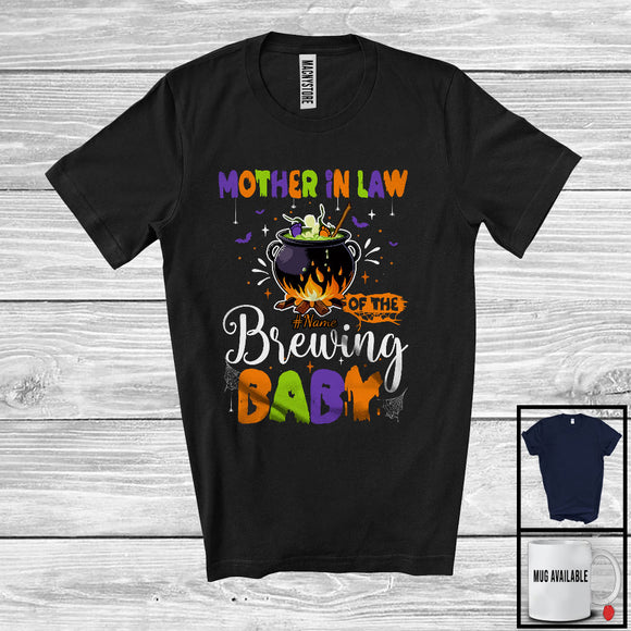 MacnyStore - Personalized Mother In Law Of The Brewing Baby, Humorous Halloween Pregnancy Custom Name, Witch Family T-Shirt