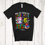 MacnyStore - Personalized My 1st Day Of Kindergarten; Lovely First Day Back To School Custom Name Unicorn T-Shirt
