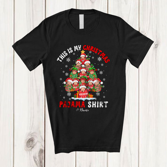 MacnyStore - Personalized My Christmas Pajama Shirt; Joyful X-mas Tree Baby; Custom Name NICU Nurse T-Shirt