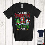 MacnyStore - Personalized My Christmas Pajama Shirt; Merry X-mas Tree Santa Dabbing; Plaid Custom Name T-Shirt