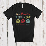 MacnyStore - Personalized My Cousins Have Paws; Joyful Father's Day Vintage; Custom Name Dog Owner T-Shirt
