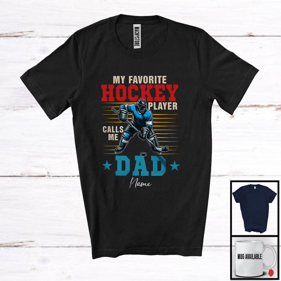 MacnyStore - Personalized My Favorite Football Player Calls Me Dad, Proud Father's Day Custom Name, Vintage T-Shirt