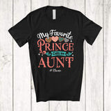 MacnyStore - Personalized My Favorite Prince Call Me Aunt; Lovely Mother's Day Custom Name Leopard Heart T-Shirt
