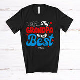 MacnyStore - Personalized My Grandpa Is The Best; Amusing Father's Day Hearts Hands; Custom Name Family T-Shirt