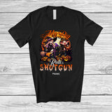 MacnyStore - Personalized My Pig Rides Shotgun; Scary Halloween Moon Pig Witch; Custom Name Farmer T-Shirt
