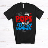 MacnyStore - Personalized My Pops Is The Best; Amusing Father's Day Hearts Hands; Custom Name Family T-Shirt