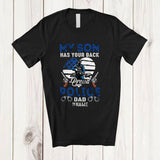 MacnyStore - Personalized My Son Has Your Back; Proud Father's Day Police Heart; Custom Name Family T-Shirt