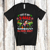 MacnyStore - Personalized My X-mas Pajama Shirt; Joyful Christmas Three Cocktail Glasses; Custom Name Drinking T-Shirt