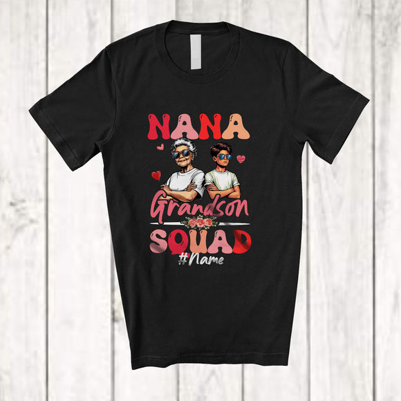 MacnyStore - Personalized Nana Grandson Squad; Adorable Mother's Day Grandma; Custom Name Family T-Shirt