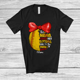 MacnyStore - Personalized Nana Loves Her Softball Girl; Happy Mother's Day Softball Player, Custom Name Family T-Shirt
