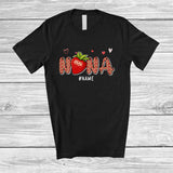 MacnyStore - Personalized Nana Strawberry; Amusing Mother's Day Strawberry Fruit; Custom Name Vegan Family T-Shirt