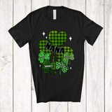 MacnyStore - Personalized Nana; Fantastic St. Patrick's Day Leopard Plaid Shamrocks; Custom Name Family T-Shirt