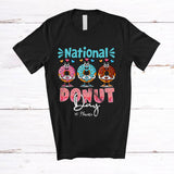 MacnyStore - Personalized National Donut Day; Colorful Three Donuts Sweet Cake; Custom Name Family Friends T-Shirt